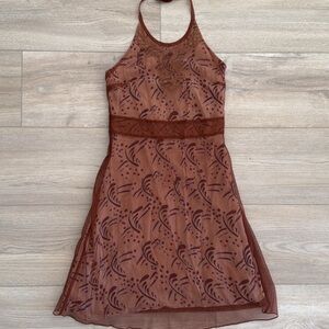 Elegant Brown Mini Dress